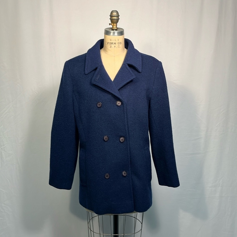 Pendleton Vintage 1970s Size 10 Navy Blue Wool Pea Coat